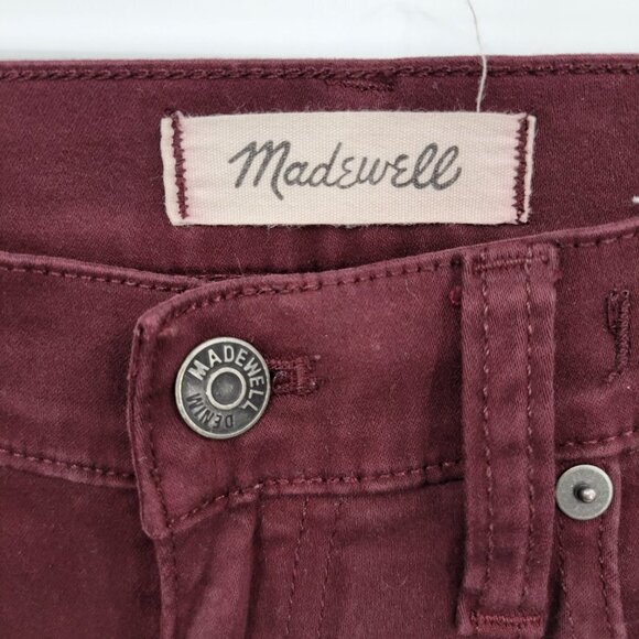 Madewell Women Red 9" High Riser Skinny Skinny Sateen Jeans Size 26 - Picture 7 of 15